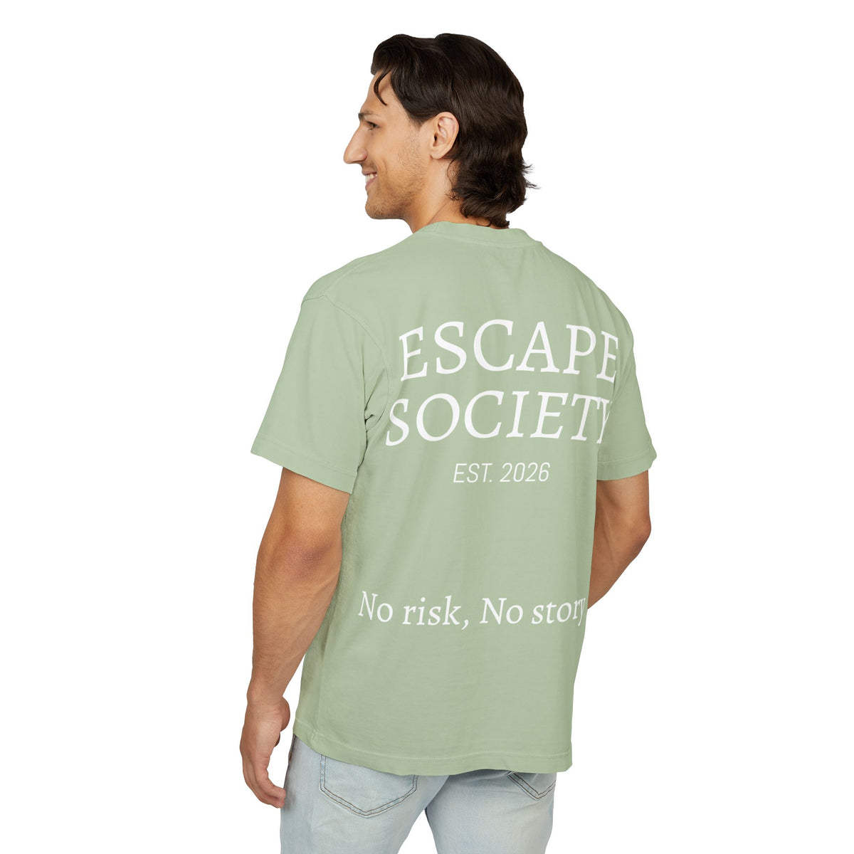 Escape Society Tee Oil Green